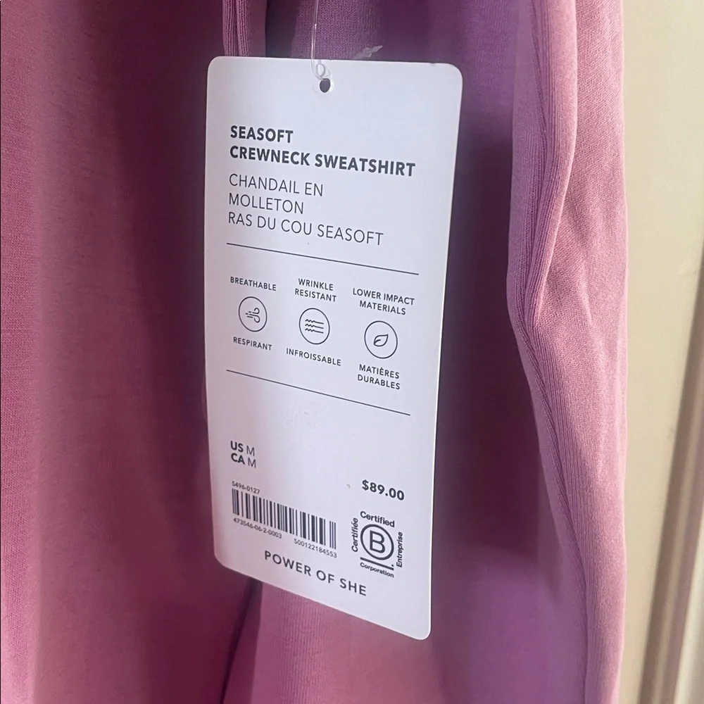 Athleta Seasoft Crew Neck Top- Size Medium- NEW - Picture 2 of 6